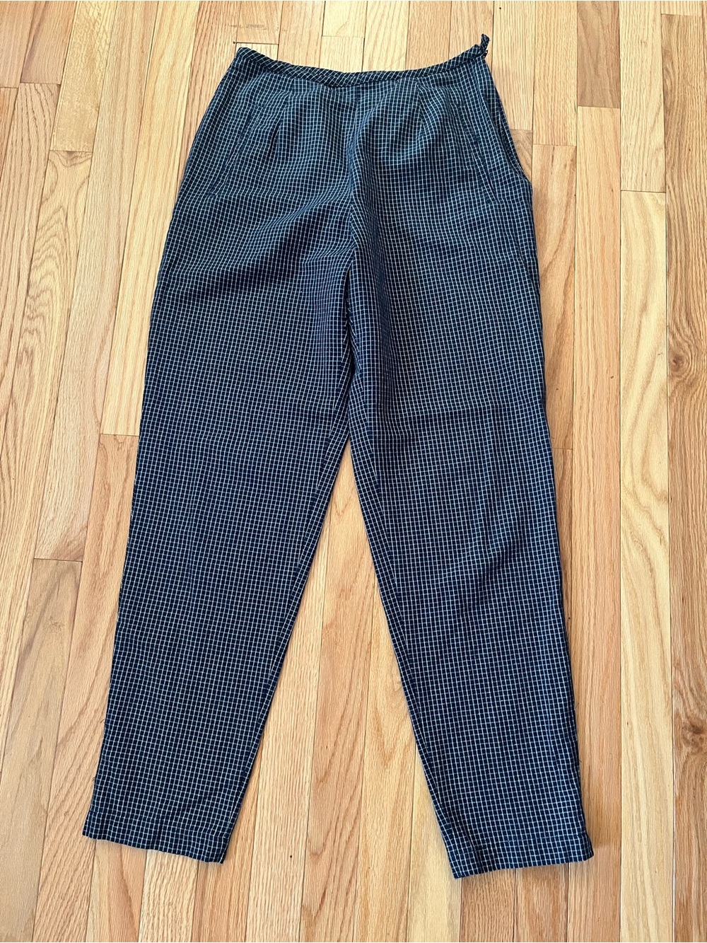 Vintage Talbots Navy Blue Micro Check 4 Business Casual Old Money Preppy Career